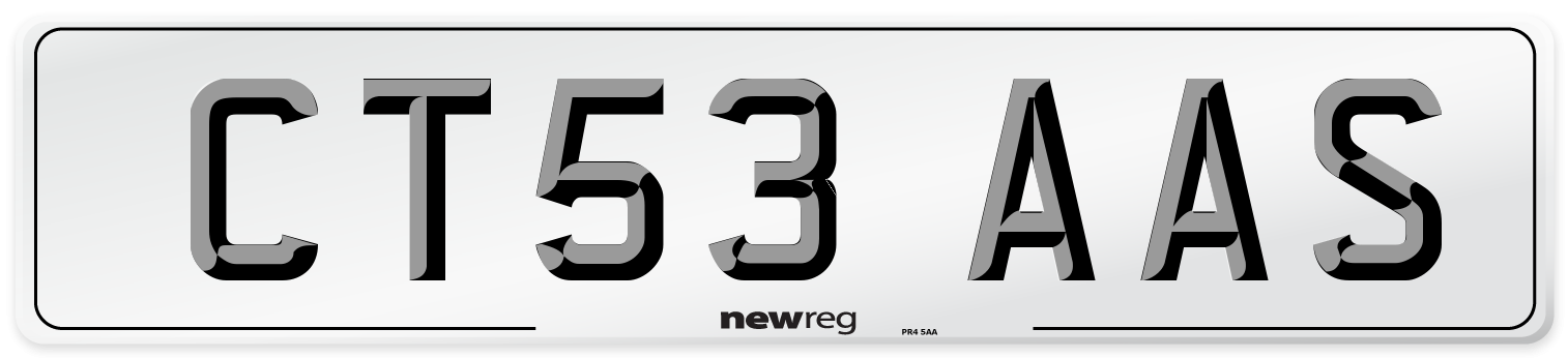 CT53 AAS Number Plate from New Reg